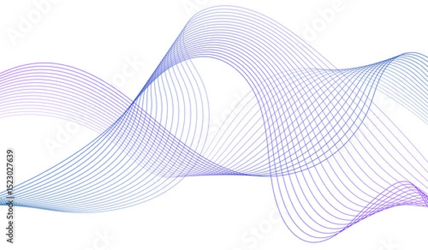 Obraz Abstract background with waves for banner. Web banner size. Vector background with lines. Element for design isolated on white.
