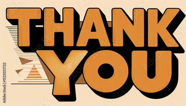 Obraz Expressing gratitude through bold typography art on a warm background