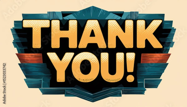 Obraz Creative thank you message expresses vibrant appreciation!