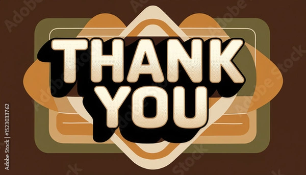 Obraz Colorful retro thank you note with bold typography