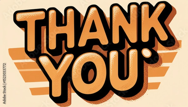 Obraz Bright and bold expression of gratitude in retro style design