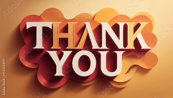 Obraz Creative thank you message with vibrant colors and layered design