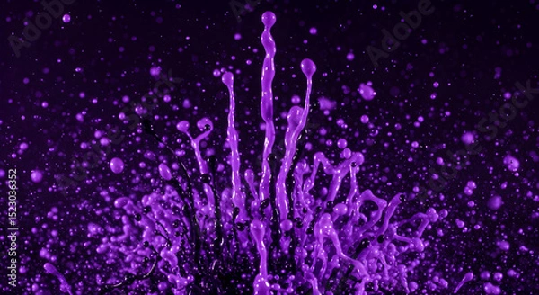 Obraz Abstract Violet Burst Of Splashing Paint Against Dark Backdrop