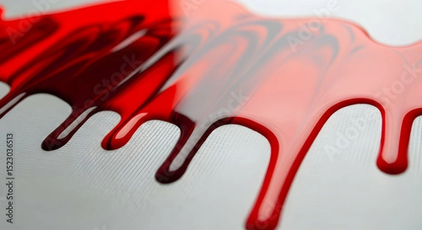 Obraz Crimson Liquid Cascades Across a Stark White Surface Abstract Design