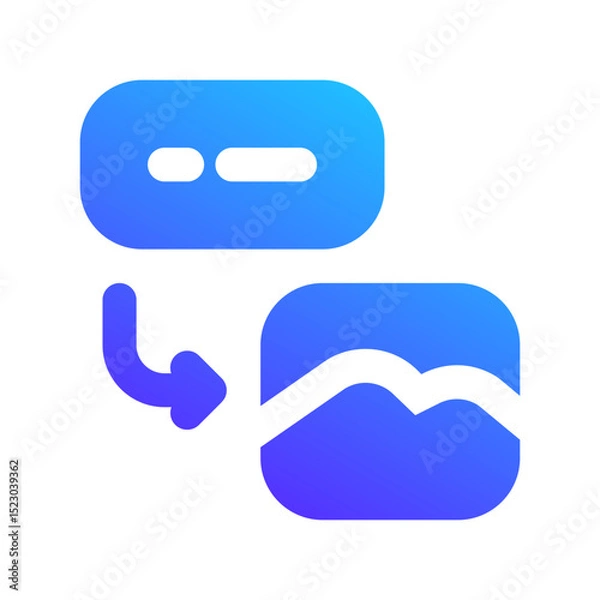 Fototapeta text to image gradient fill icon