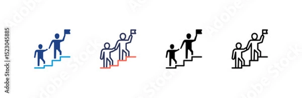 Fototapeta Leadership icon set multiple style collection