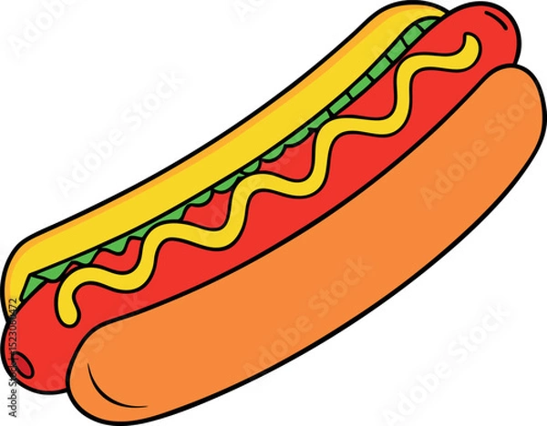 Obraz Hotdog Illustration Isometric