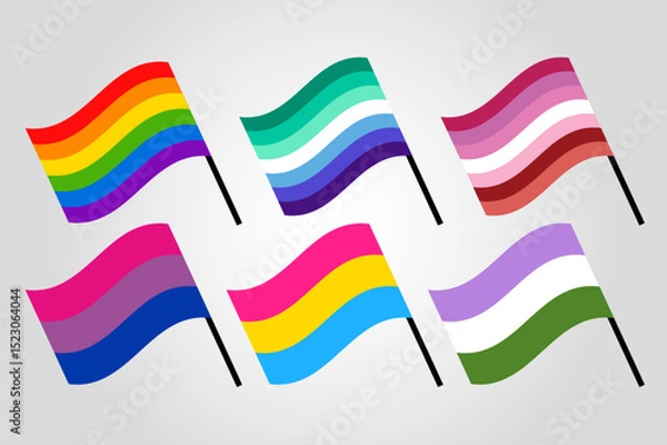Fototapeta Lgbt pride month flags collection2.ai