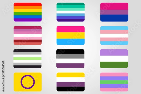 Fototapeta Lgbt pride month flags collection.ai