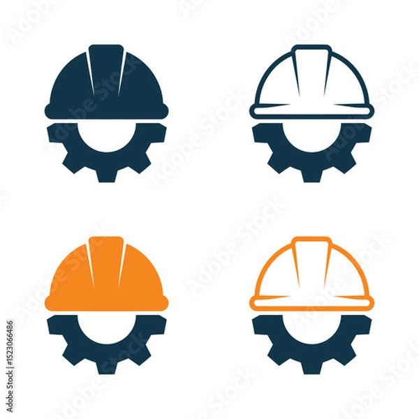 Fototapeta Engineer Helmet with Gear Icon Vector 
