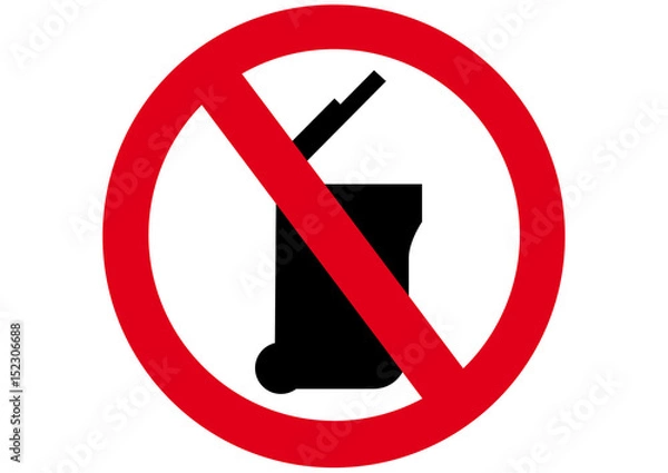 Obraz Schild Mülltonne verboten
