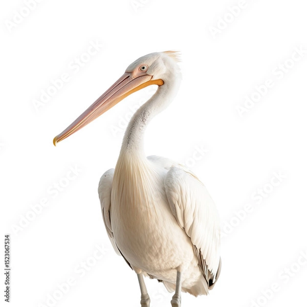 Obraz White pelican, head-up view isolated on a transparent background