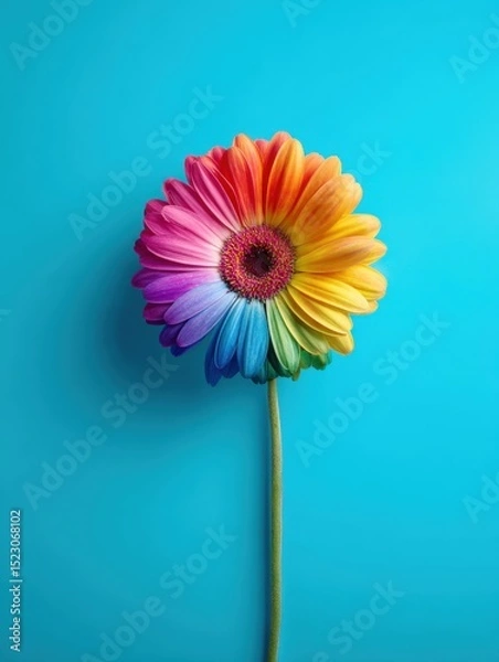 Obraz Vertical Rainbow Gerbera Representing LGBTQ Pride and Diversity
