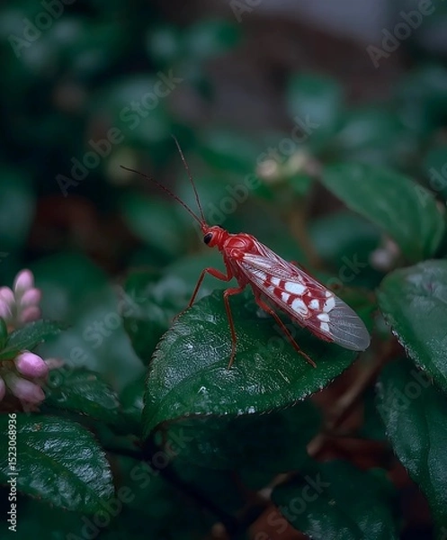 Fototapeta a red bug on a leaf