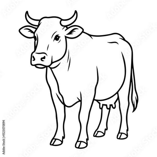 Fototapeta cow vector realistic line icon on white background
Vector line icon animal, wildlife