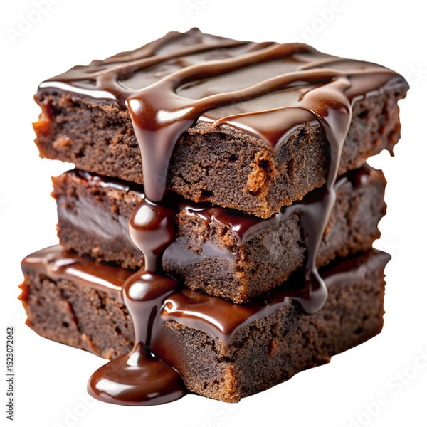 Fototapeta Close Up Of Two Rich Fudgy Chocolate Brownies