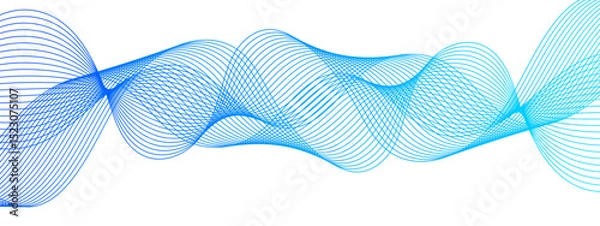 Fototapeta Abstract wave design with a series of flowing, overlapping sinusoidal curves in a gradient. Clean white background, with wave line with sense of motion and fluidity. Sound waves or light frequencies