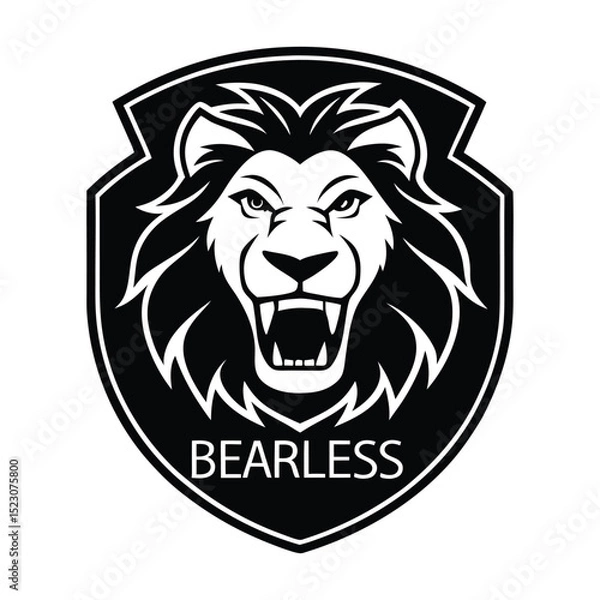 Obraz Angry wild animal lion head vector illustration mascot