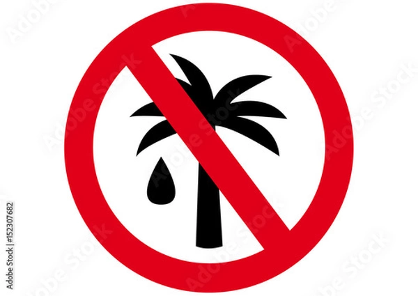 Obraz Schild Palmöl verboten