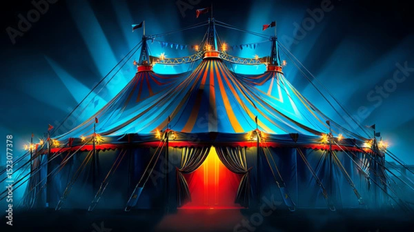 Obraz dark blue circus, AI generated