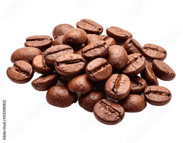 Fototapeta Kaffeebohnen haufen isoliert auf weißen Hintergrund
