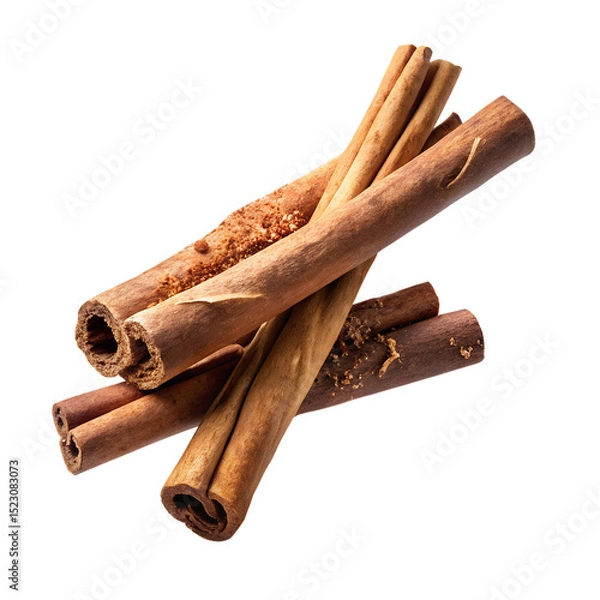 Fototapeta Single Cinnamon Stick Breaking Apart With Dynamic Motion