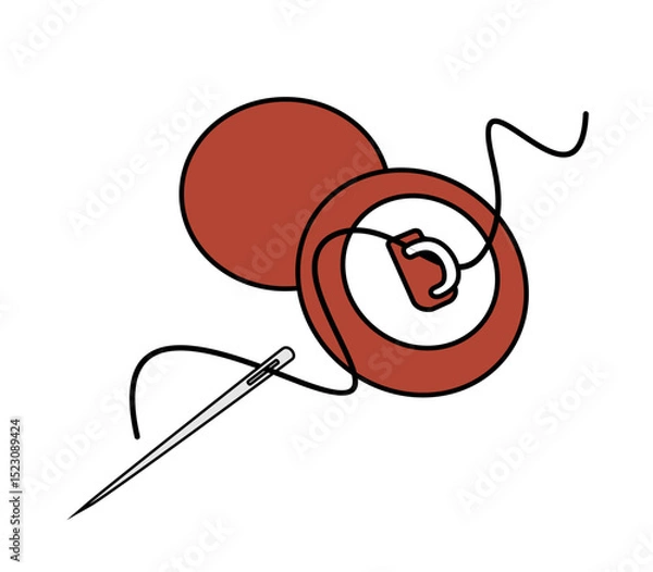 Obraz haberdashery needle and thread and buttons