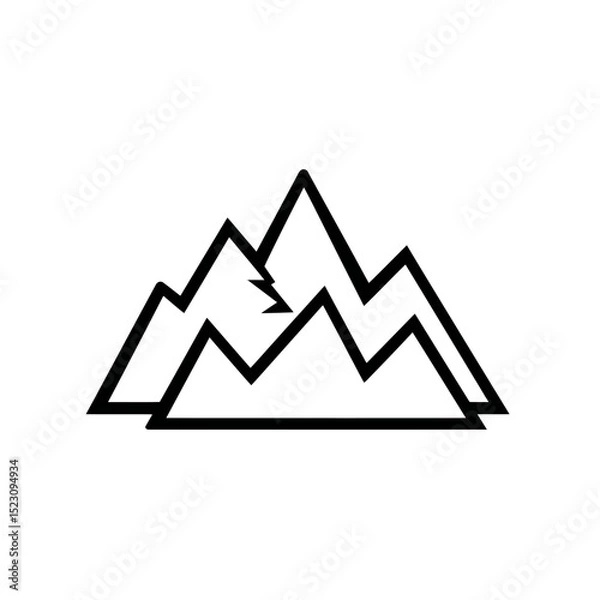 Fototapeta Mountain outlines define horizon in minimalistic scenery backdrop details