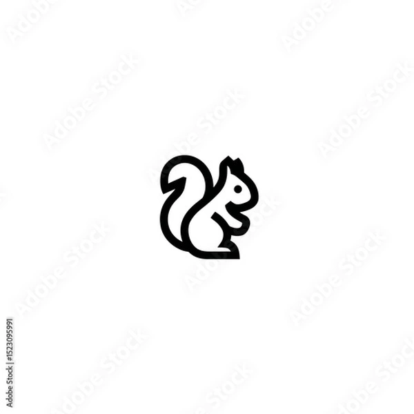 Obraz Squirrel icon stands isolated minimalistic simple design