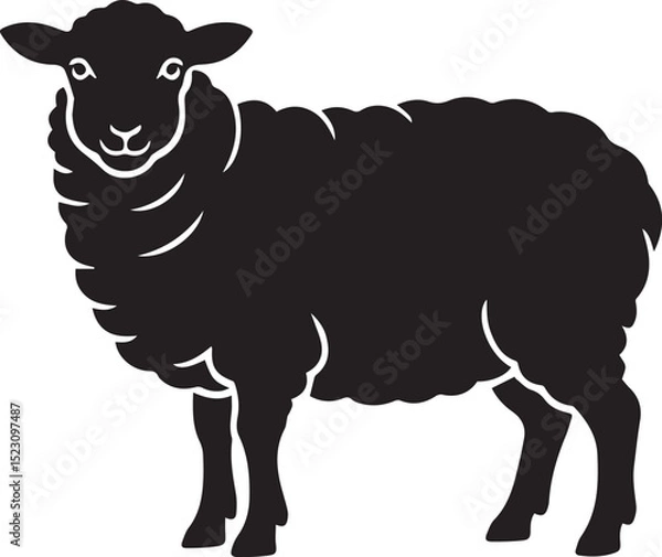 Obraz  Sheep Silhouette Vector Art