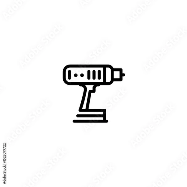 Obraz Drill icon depicts drilling work in simple isolated style