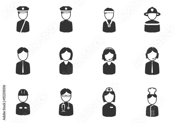 Obraz occupation icon set