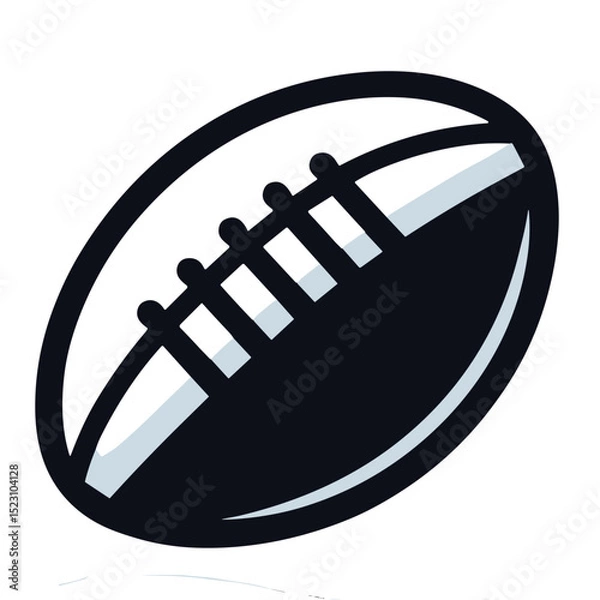 Obraz Minimalist rugby ball vector illustration for clean sports design and athletic branding on transparent background