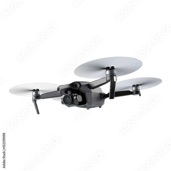 Fototapeta Black drone isolated on transparent background