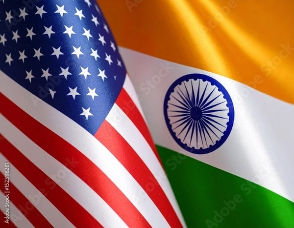 Obraz flag of usa and india 