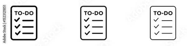 Obraz Todo list icons. Thin linear graphic pictogram for website