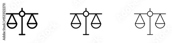 Obraz Scales of justice icons. Thin linear graphic pictogram for website