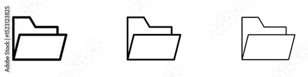 Fototapeta Folder icons. Thin linear graphic pictogram for website