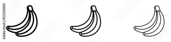 Obraz Banana icons. Thin linear graphic pictogram for website