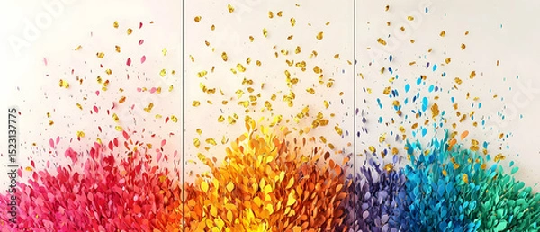 Fototapeta Colorful Abstract Explosion of Geometric Shapes