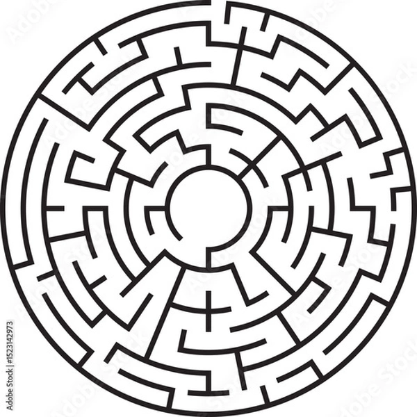 Fototapeta Circular Maze Puzzle Complex Labyrinth Game Design Challenge