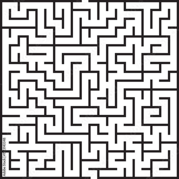 Fototapeta Complex Square Maze Puzzle Labyrinth Game Challenge Solution Path Find
