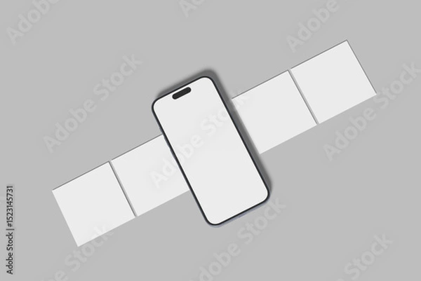 Obraz mobile Social Media post Blank Mockup template