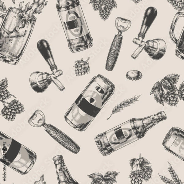 Obraz Exploring various beer elements and accessories