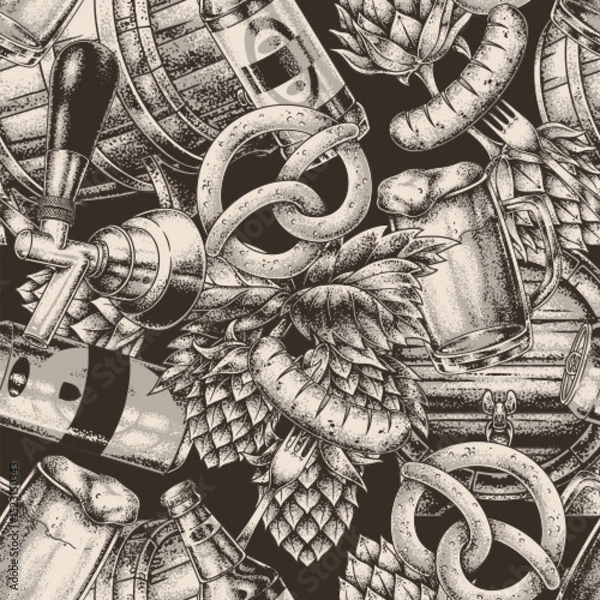 Obraz Creative beer ingredients and tools setup