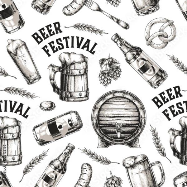 Obraz Beer festival with drinks and snacks