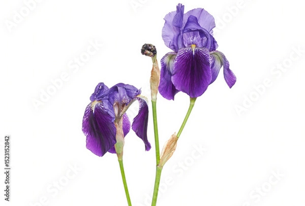 Fototapeta blue iris isolated on white background