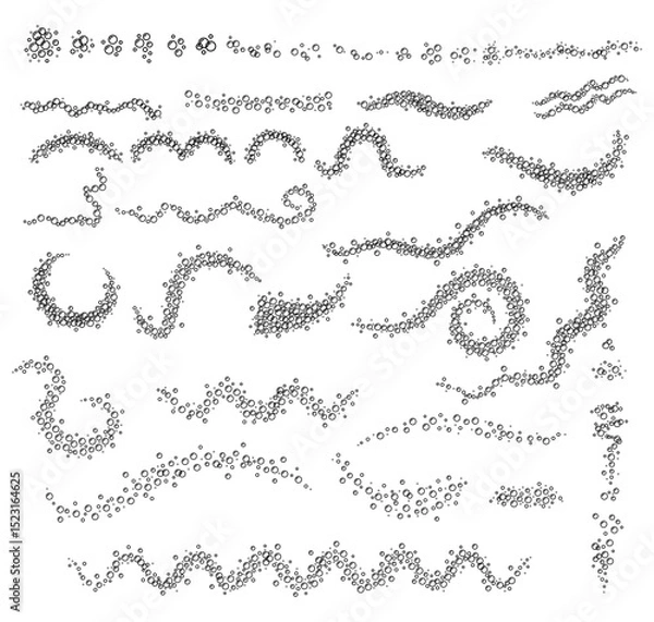 Fototapeta Abstract bubble line set. Vector illustration.