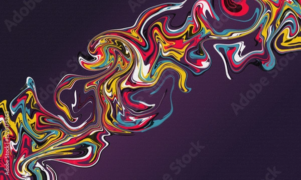 Obraz Abstract diagonal colorful liquify background texture on grain gradient purple background.