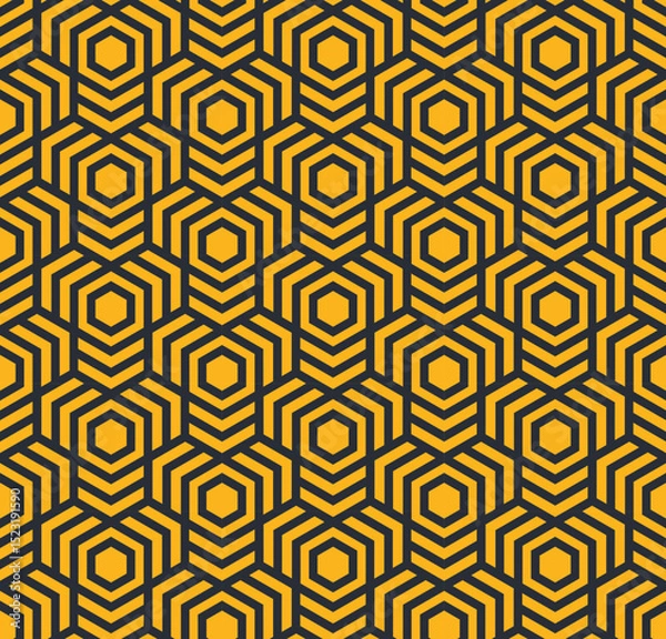 Fototapeta Seamless abstract geometric pattern from hexagonal shapes and arrows -vector eps8